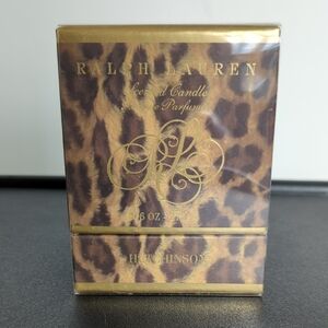 Ralph Lauren Gold and Brown Leopard Candle